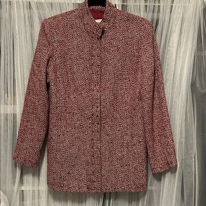 Pamela McCoy Women's Tweed Jacket - Red. Size S
